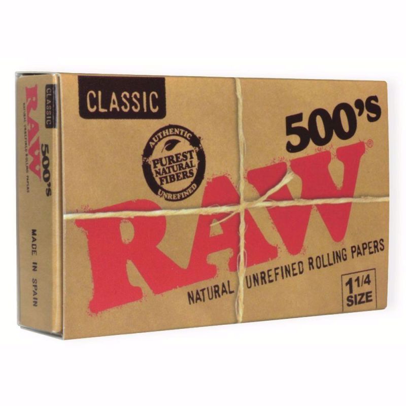 RAW CLASSIC PAPER 1 1/4 500 BLOCK - 20 CT
