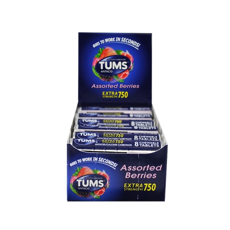 TUMS ASSORTED BERRIES EXTRA STRENGTH 750 12/8 CT