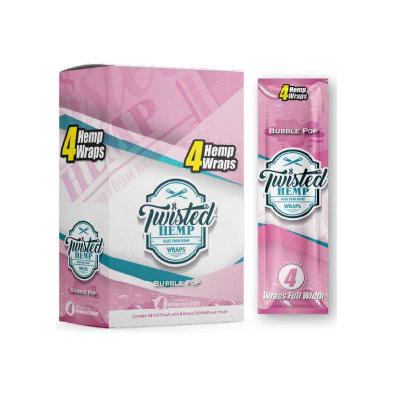 TWISTED HEMP WRAPS 15 FOIL POUCH WITH 4 WRAPS FULL WIDTH