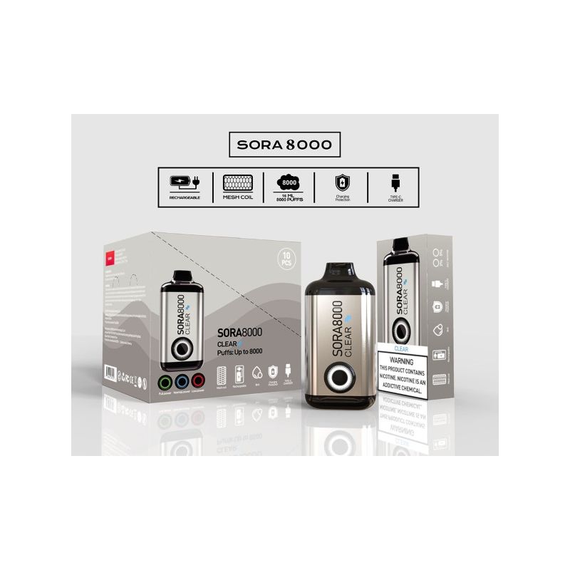SORA 8000 PUFFS 5% DISPOSABLE DEVICE 10 PK