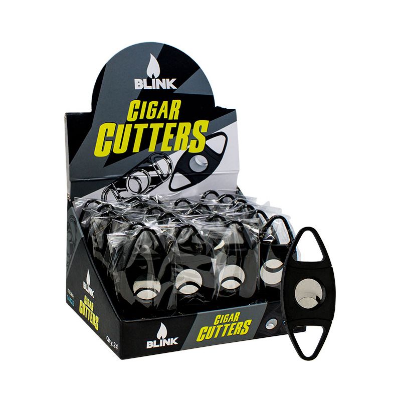 BLINK PLASTIC BLACK CIGAR CUTTER 24 CT (TRIANGULAR)