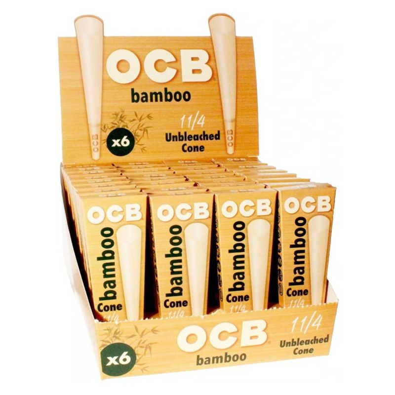 OCB BAMBOO CONE 1 1/4 6 PACK