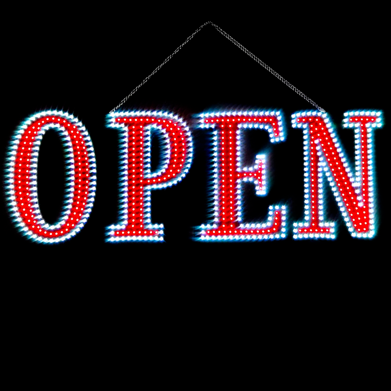 BUSINESS SIGN LED - OPEN - 40 X 14 INCH