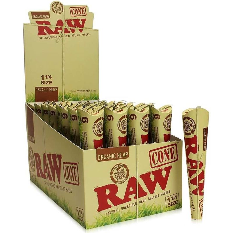 RAW CONE ORGANIC 1 1/4 - 32 PACK OF 6