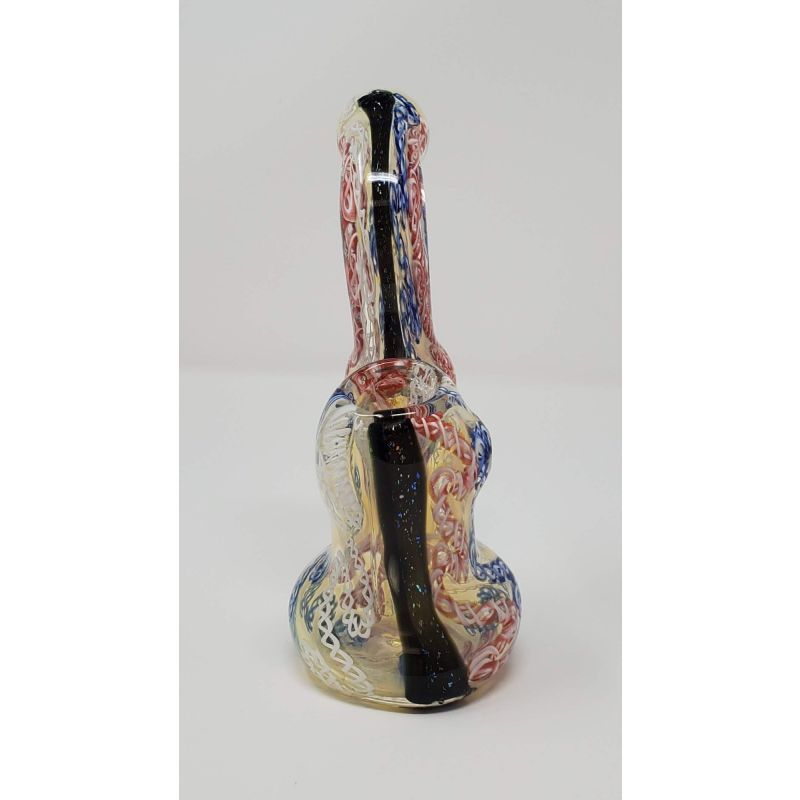 6 INCH INSIDE COLOUR GLASS BUBBLER WITH DICRO