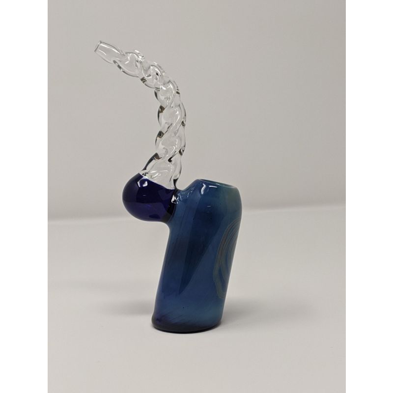 6 INCH PYREX COLOUR TUBE WITH SILVER FUMED TWISTED BUBBLER