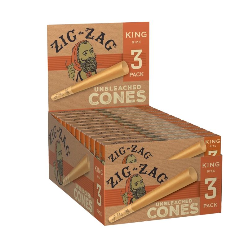 ZIG ZAG PAPER CONE UNBLEACHED KING SIZE 3/24