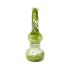 7 INCH INSIDE COLOUR GLASS BUBBLER WITH WHITE PATTI