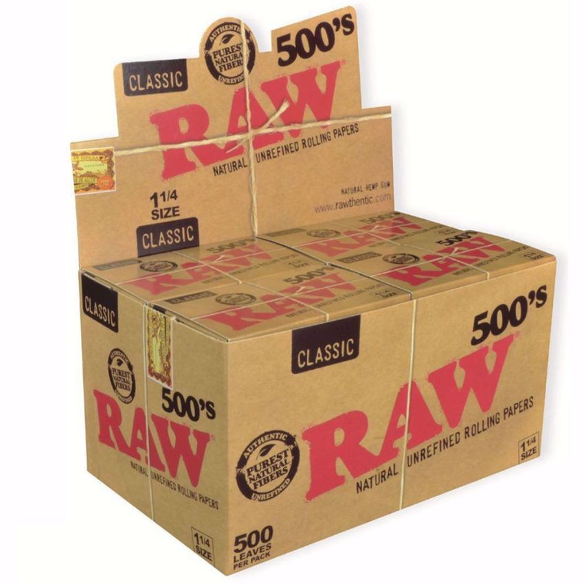 RAW CLASSIC PAPER 1 1/4 500 BLOCK - 20 CT