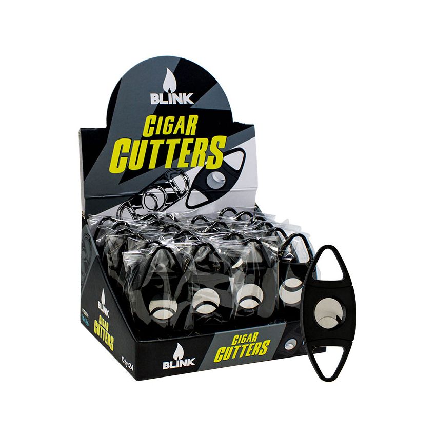 BLINK PLASTIC BLACK CIGAR CUTTER 24 CT (TRIANGULAR)