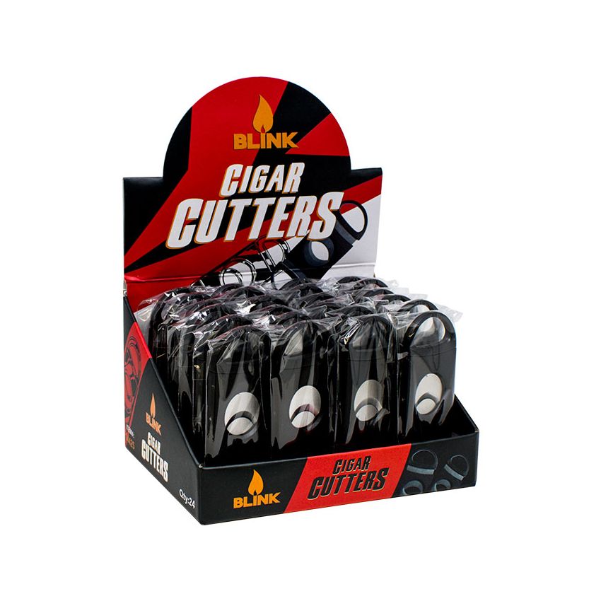 BLINK PLASTIC BLACK CIGAR CUTTER 24 CT (ROUND)