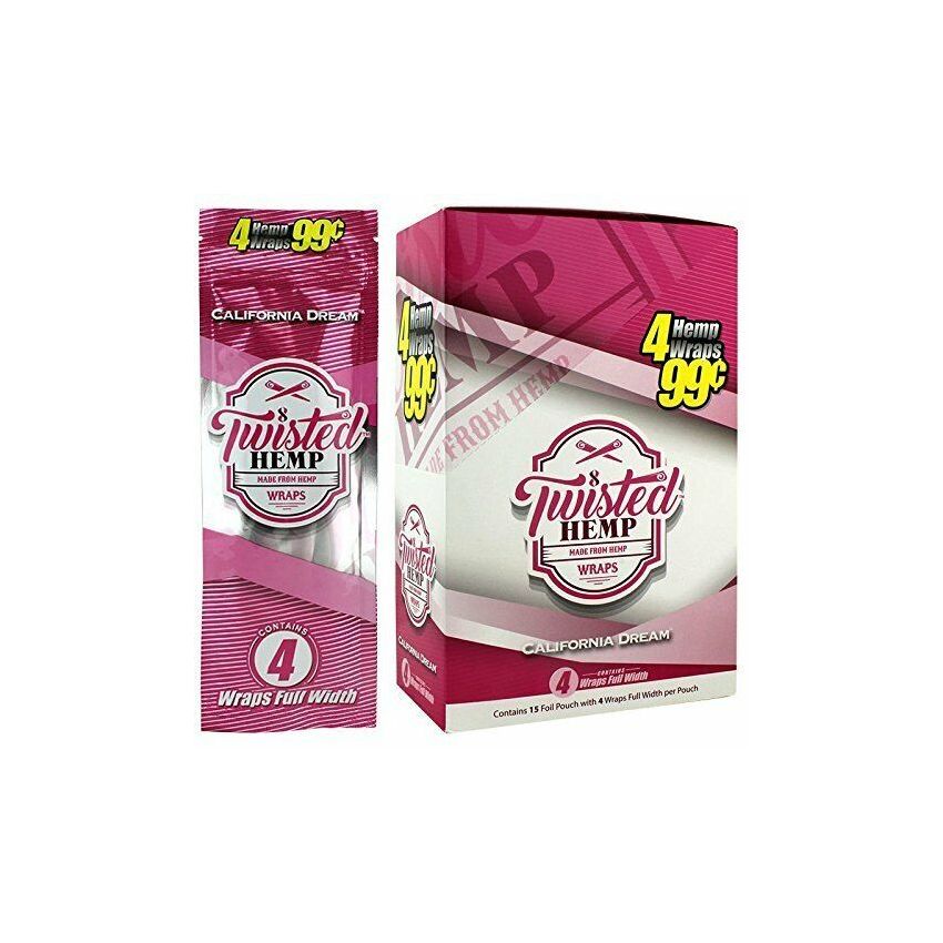 TWISTED HEMP WRAPS 15 FOIL POUCH WITH 4 WRAPS FULL WIDTH