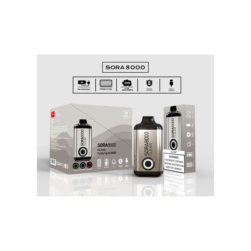 SORA 8000 PUFFS 5% DISPOSABLE DEVICE 10 PK