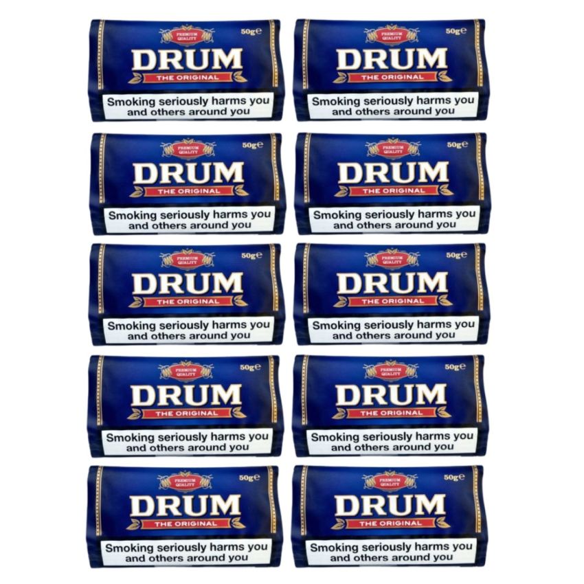 DRUM REG POUCH TOBACCO -12CT
