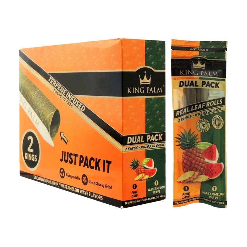 KING PALM KING SIZE DUAL 2 PACK - PINE DRIP / WATERMELON WAVE