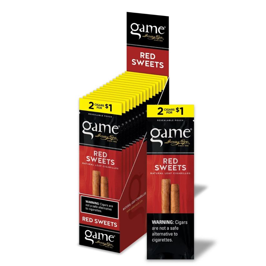 GAME 2/1.00 RED SWEET CIGARILLOS 15 CT