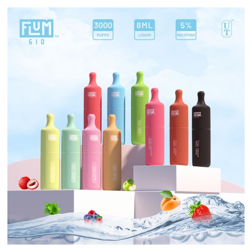 FLUM GIO 5% DISPOSABLE DEVICE - 3000 PUFFS - 10 PACK