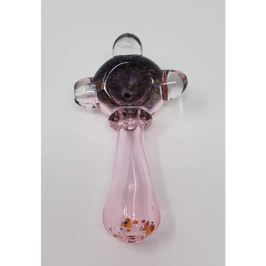 4 INCH PYREX PINK TUBE GLASS PIPE WITH MARBLE