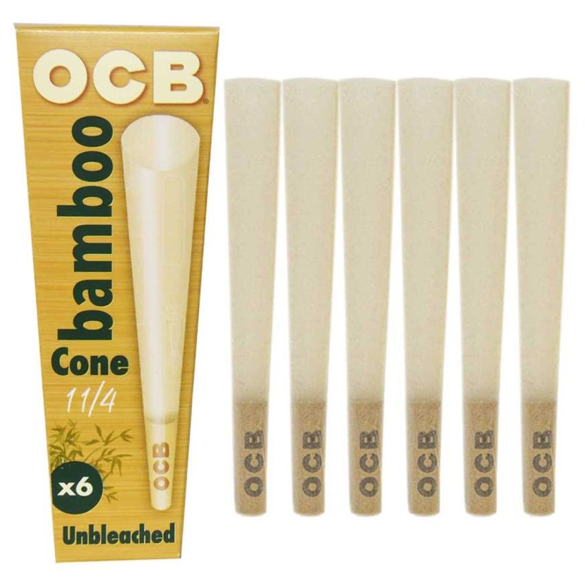 OCB BAMBOO CONE 1 1/4 6 PACK