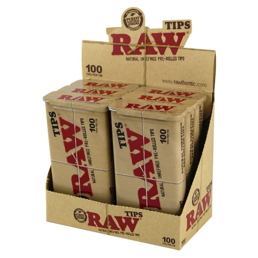 RAW TIPS PRE ROLLED TIN 6/ 100 CT
