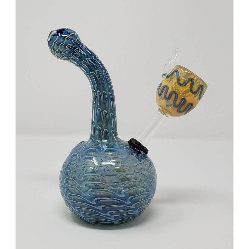 6 INCH PYREX DOUBLE GLASS SNAKE DESIGNED WATER PIPE
