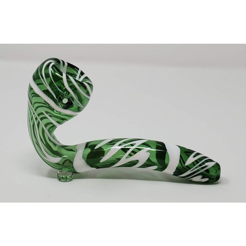 5 INCH PYREX COLOUR TUBE GLASS SHERLOCK PIPE WITH WHITE COLOUR FLOWER