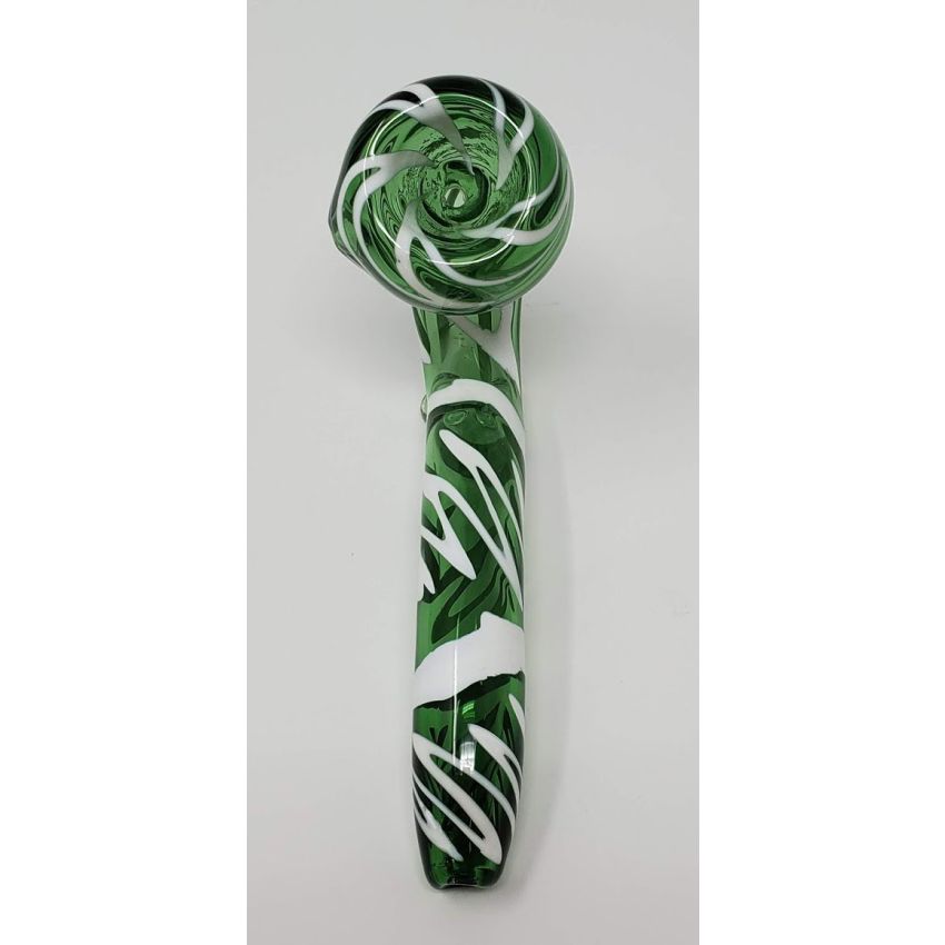 5 INCH PYREX COLOUR TUBE GLASS SHERLOCK PIPE WITH WHITE COLOUR FLOWER