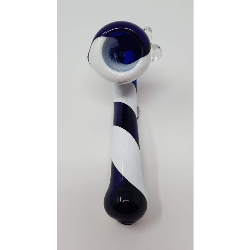 5 INCH PYREX COLOUR TUBE GLASS SHERLOCK WITH WHITE STRIPS