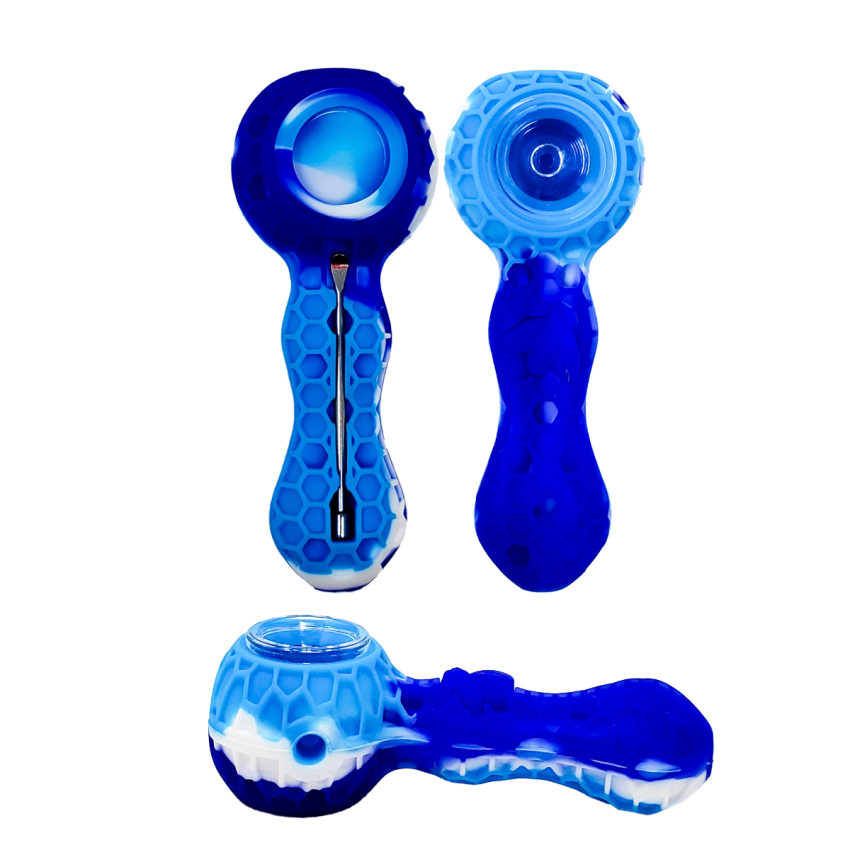 4.13 INCH BEE SILICONE HAND PIPE+DABBER, 75G