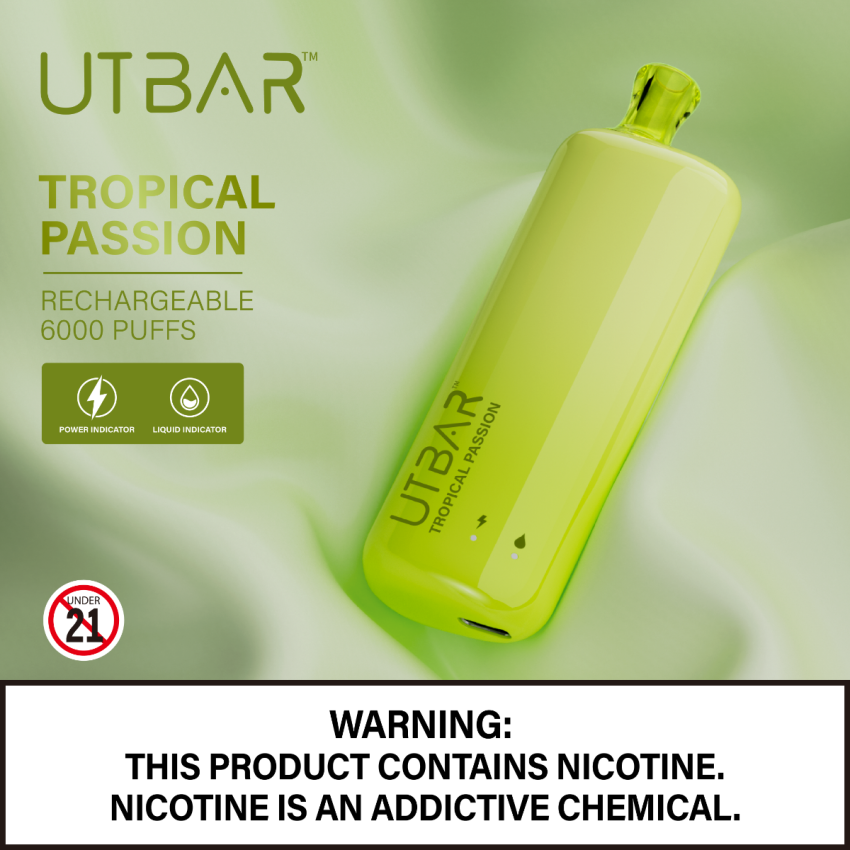UTBAR DISPOSABLE VAPE 6000 PUFFS 5% 10 CT